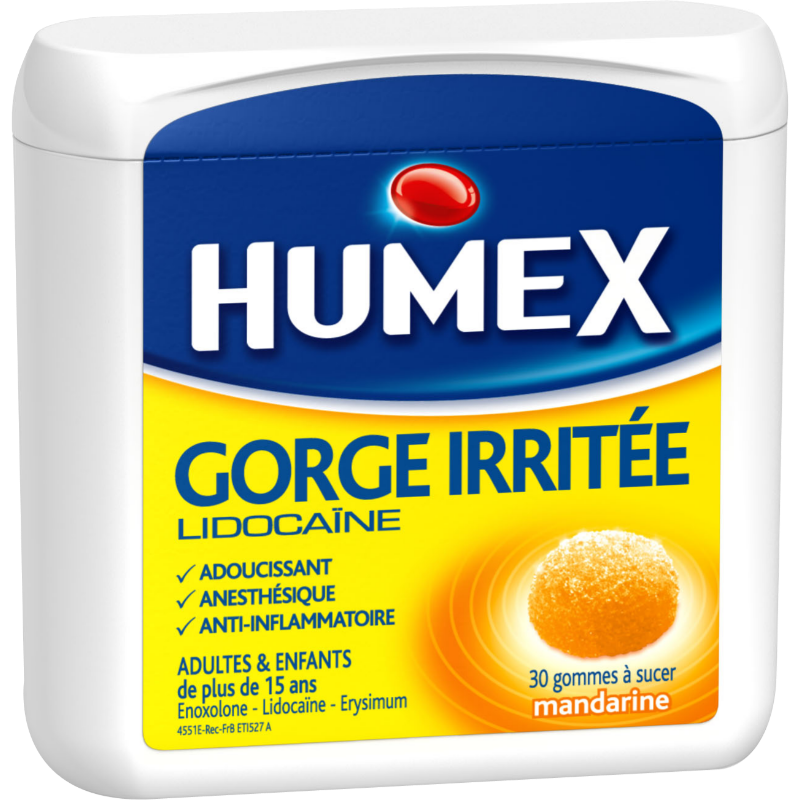 humex gorge irritee lidocaine