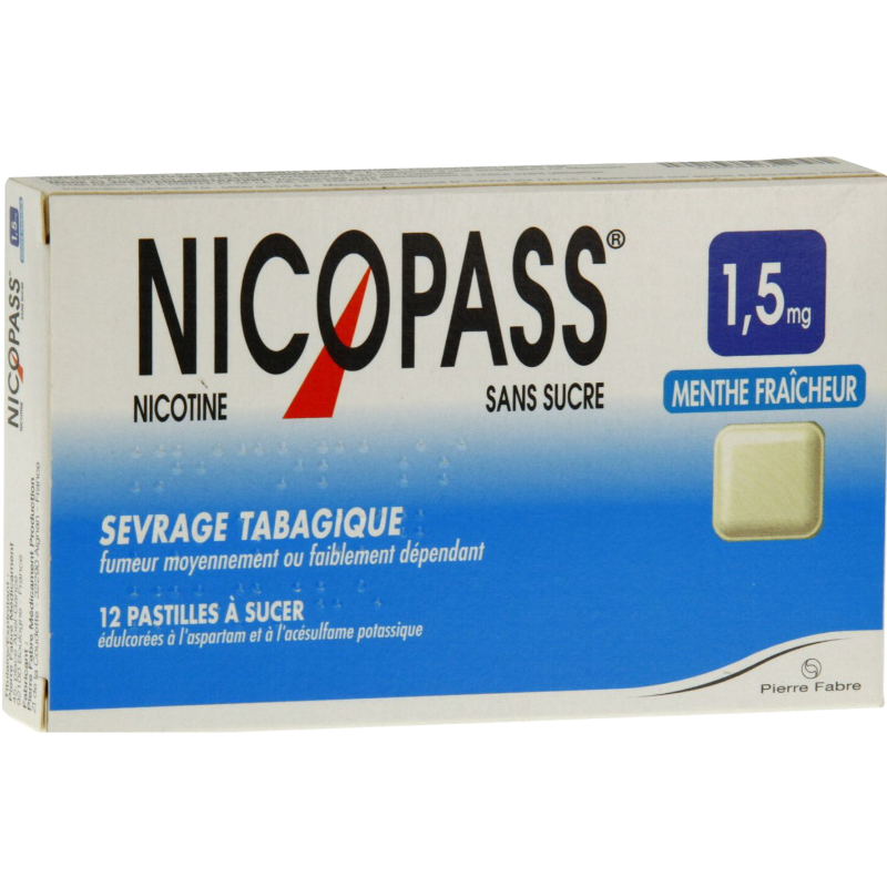 Nicopass 1.5 mg sans sucre menthe fraicheur