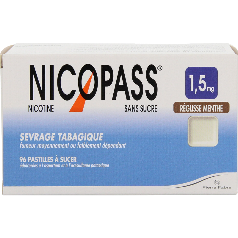 Nicopass 1.5 mg sans sucre reglisse menthe