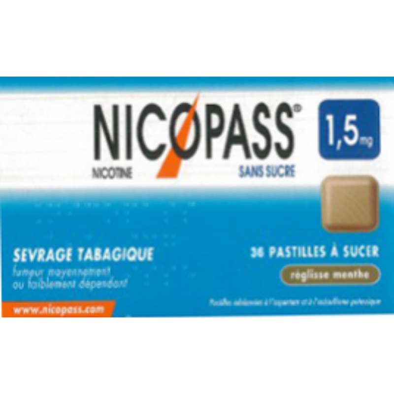 Nicopass 1.5 mg sans sucre reglisse menthe