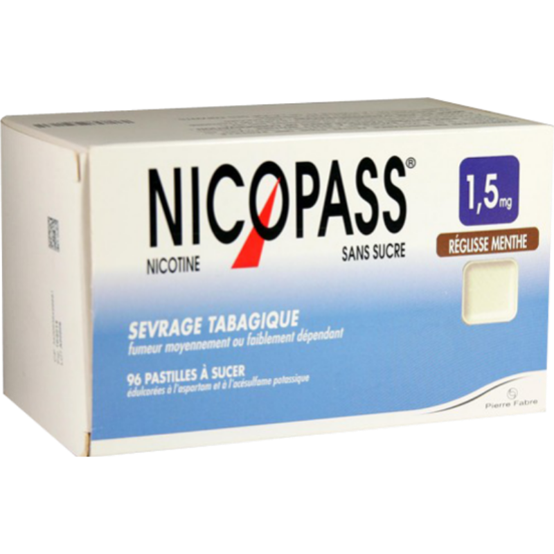 Nicopass 1.5 mg sans sucre reglisse menthe