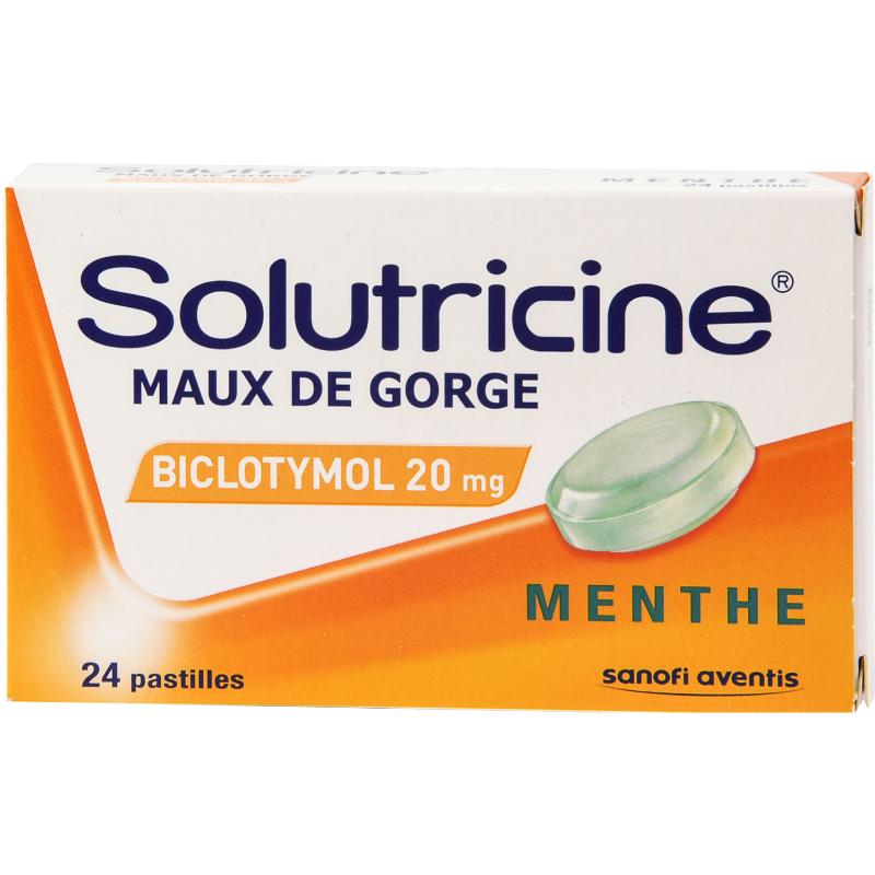 solutricine maux de gorge biclotymol menthe 20 mg