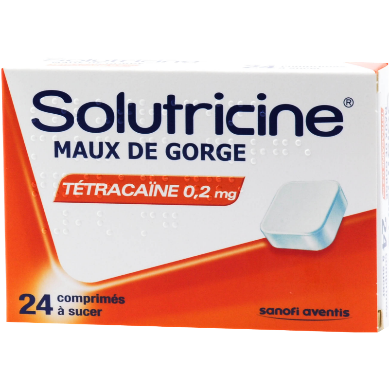 solutricine maux de gorge tetracaïne 0.2 mg