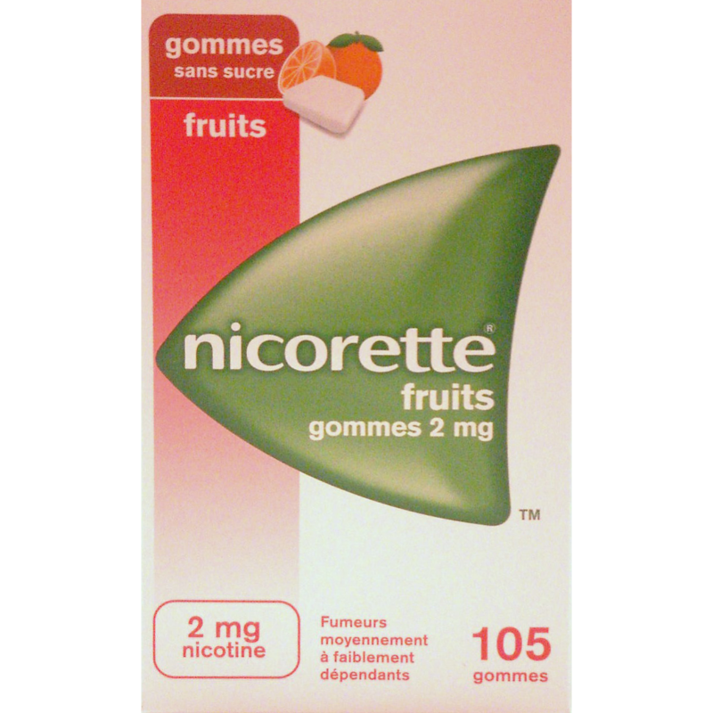 nicorette fruits 2 mg sans sucre