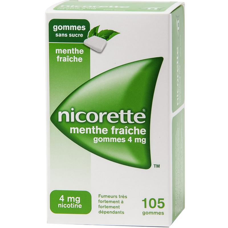 nicorette menthe fraiche 4 mg sans sucre