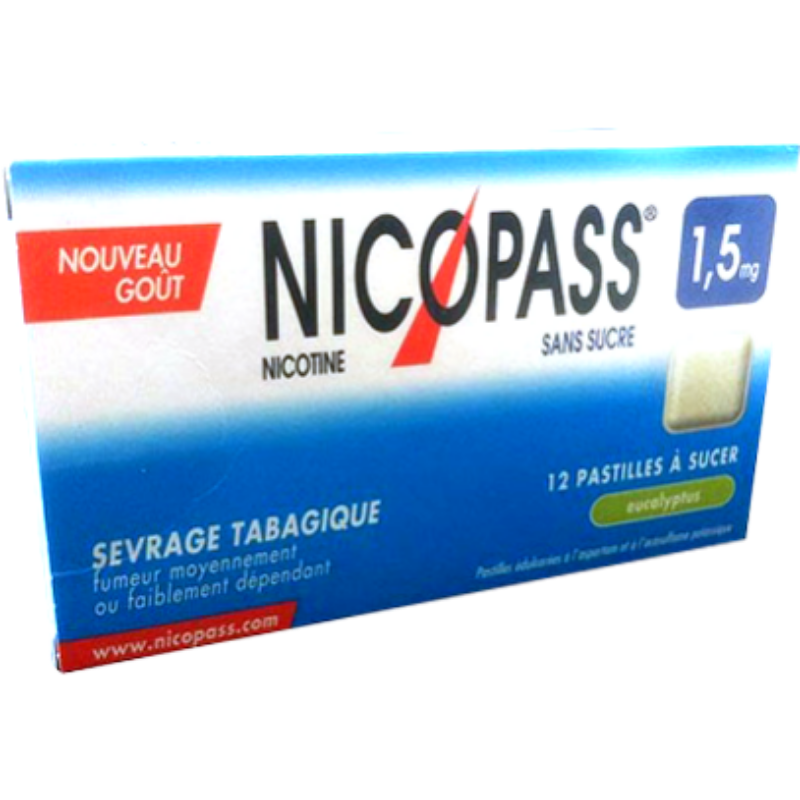 Nicopass 1.5 mg sans sucre eucalyptus