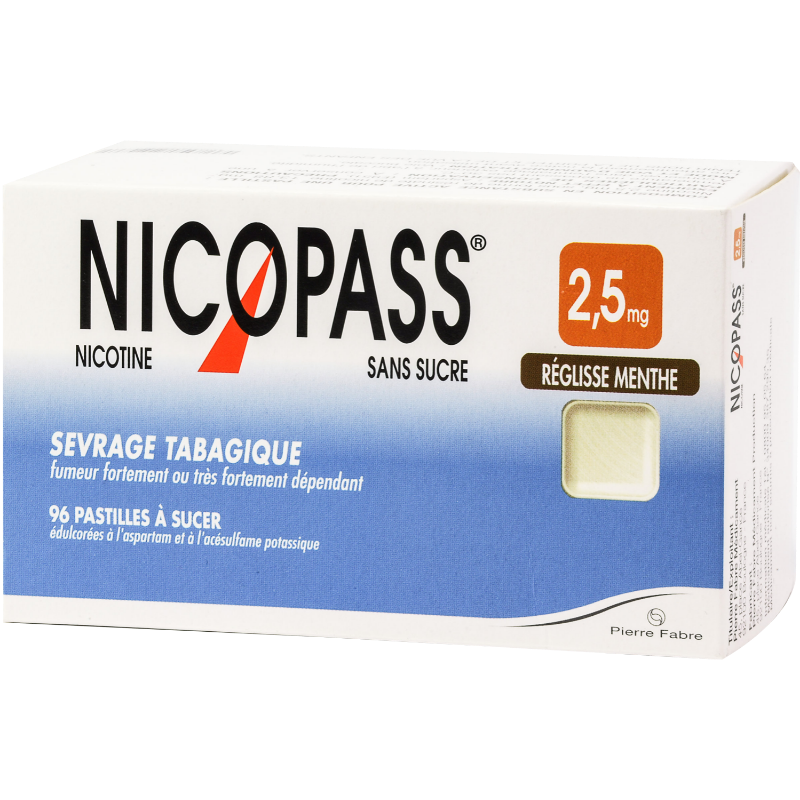 nicopass reglisse menthe 2.5 mg sans sucre