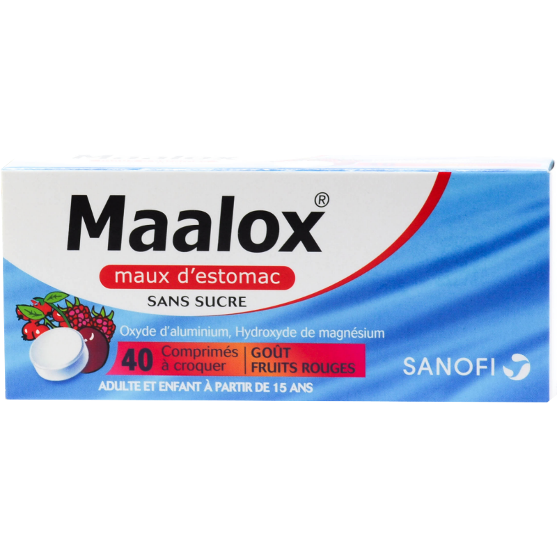 maalox maux d'estomac sans sucre fruits rouges