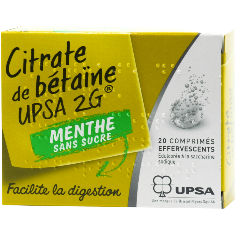 citrate de betaine upsa 2 g  menthe sans sucre