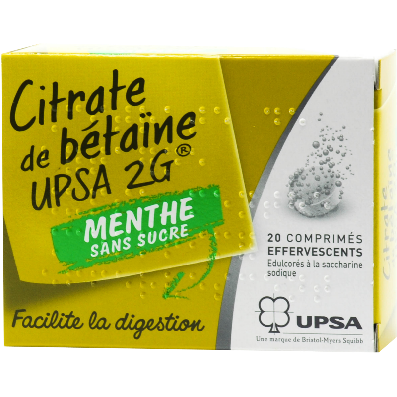 citrate de betaine upsa 2 g menthe sans sucre